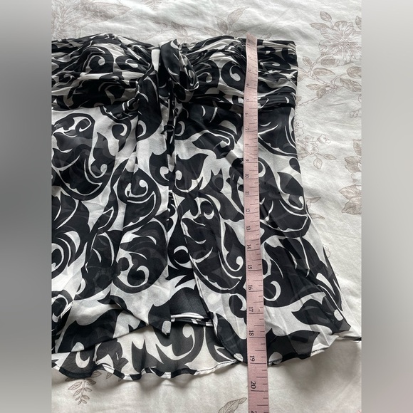 Y2K Black White Silk Strapless Halter Flutter Top 10 Fairycore Office Siren Goth - Picture 11 of 11